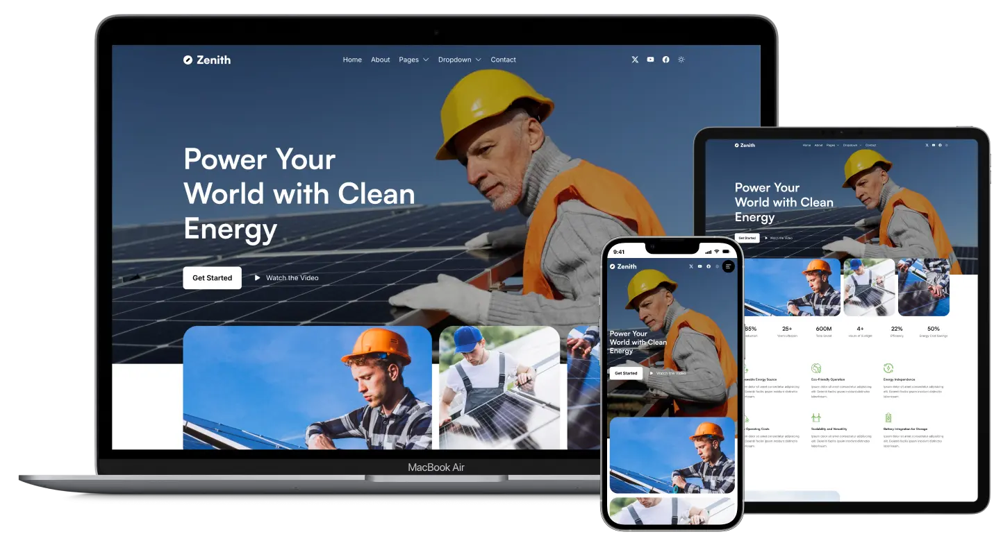 Zenith - Bootstrap Solar and Clean Energy Template